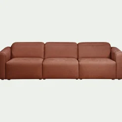 Canapé 5 places relax gauche en tissu - brun rustrel