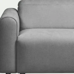 Canapé 3 places relax gauche en tissu - gris moyen
