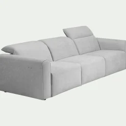 Canapé 5 places relax gauche en tissu - gris borie