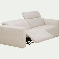 Canapé 3 places relax gauche en tissu - beige roucas