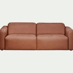 Canapé 3 places relax gauche en tissu - brun rustrel