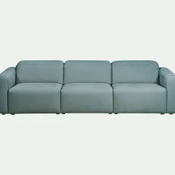 Canapé 5 places relax gauche en tissu - bleu niolon