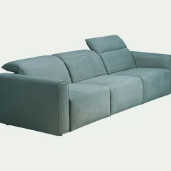 Canapé 5 places relax gauche en tissu - bleu niolon