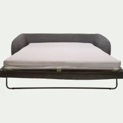 Canapé convertible 3 places en tissu tramé - gris ardoise