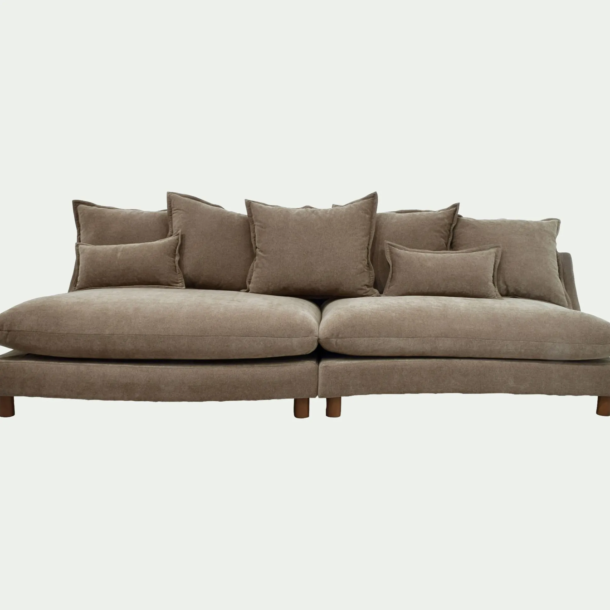 Canapé convertible 5 places en tissu nantes - taupe