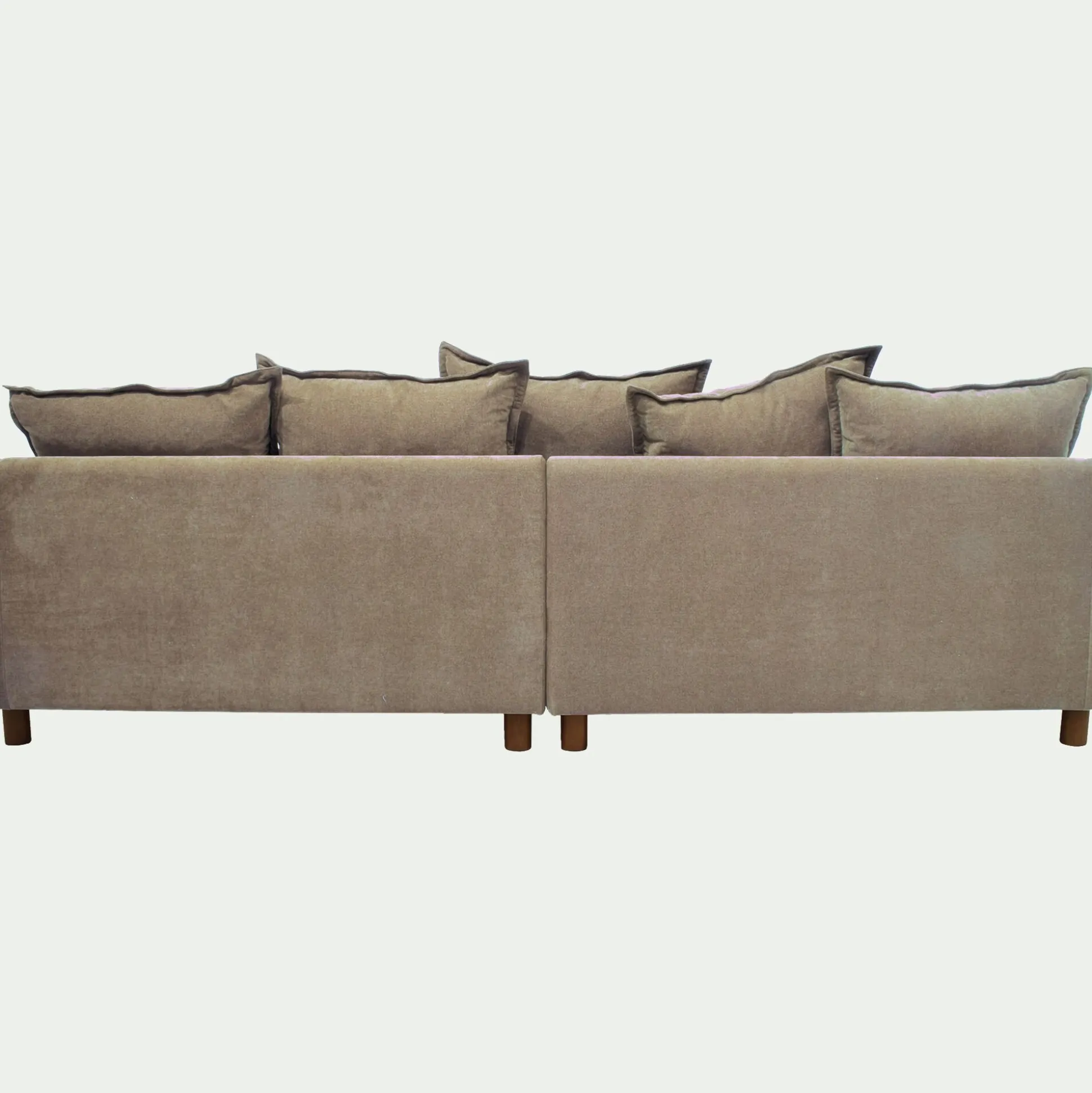 Canapé convertible 5 places en tissu nantes - taupe