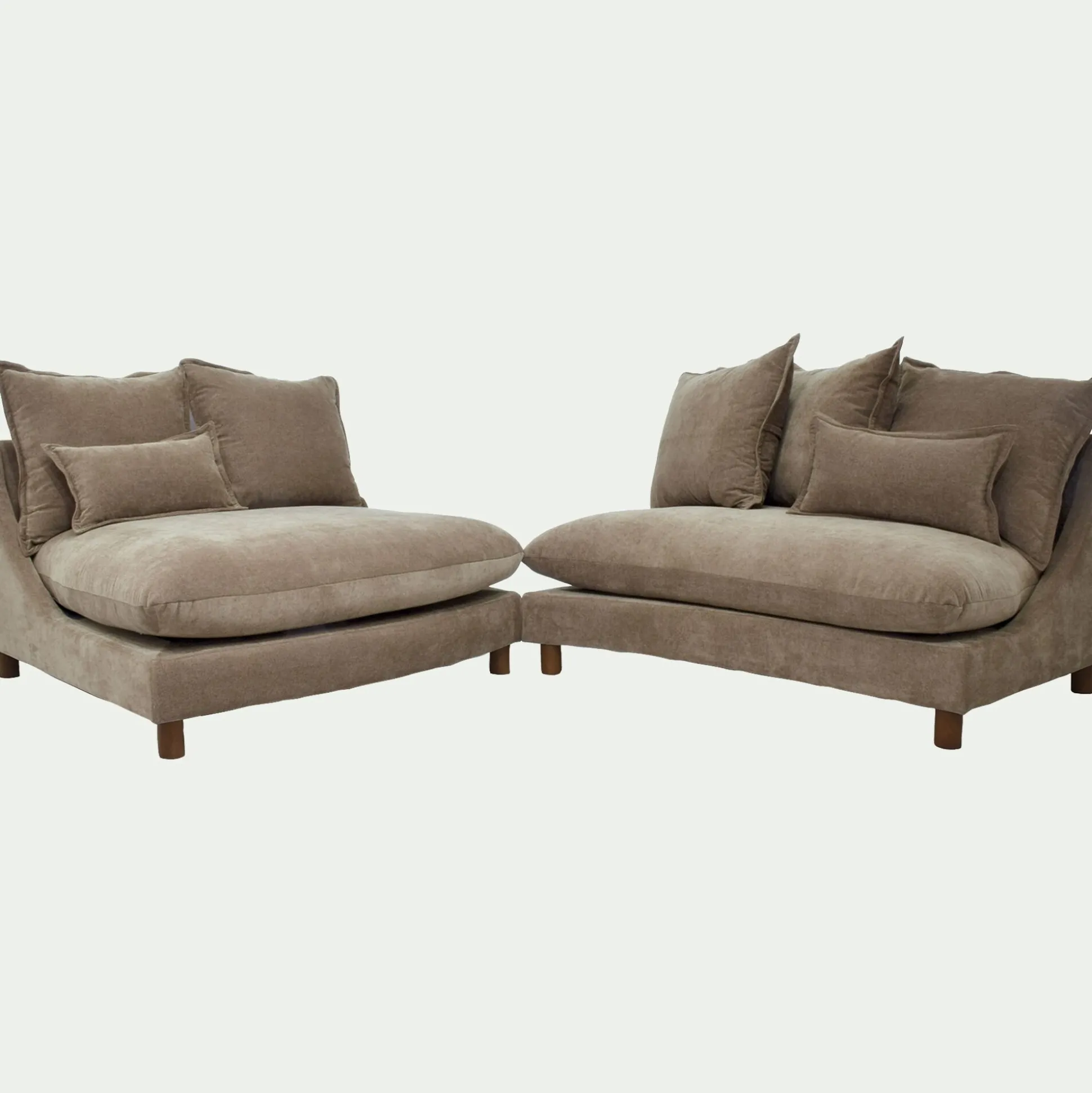 Canapé convertible 5 places en tissu nantes - taupe