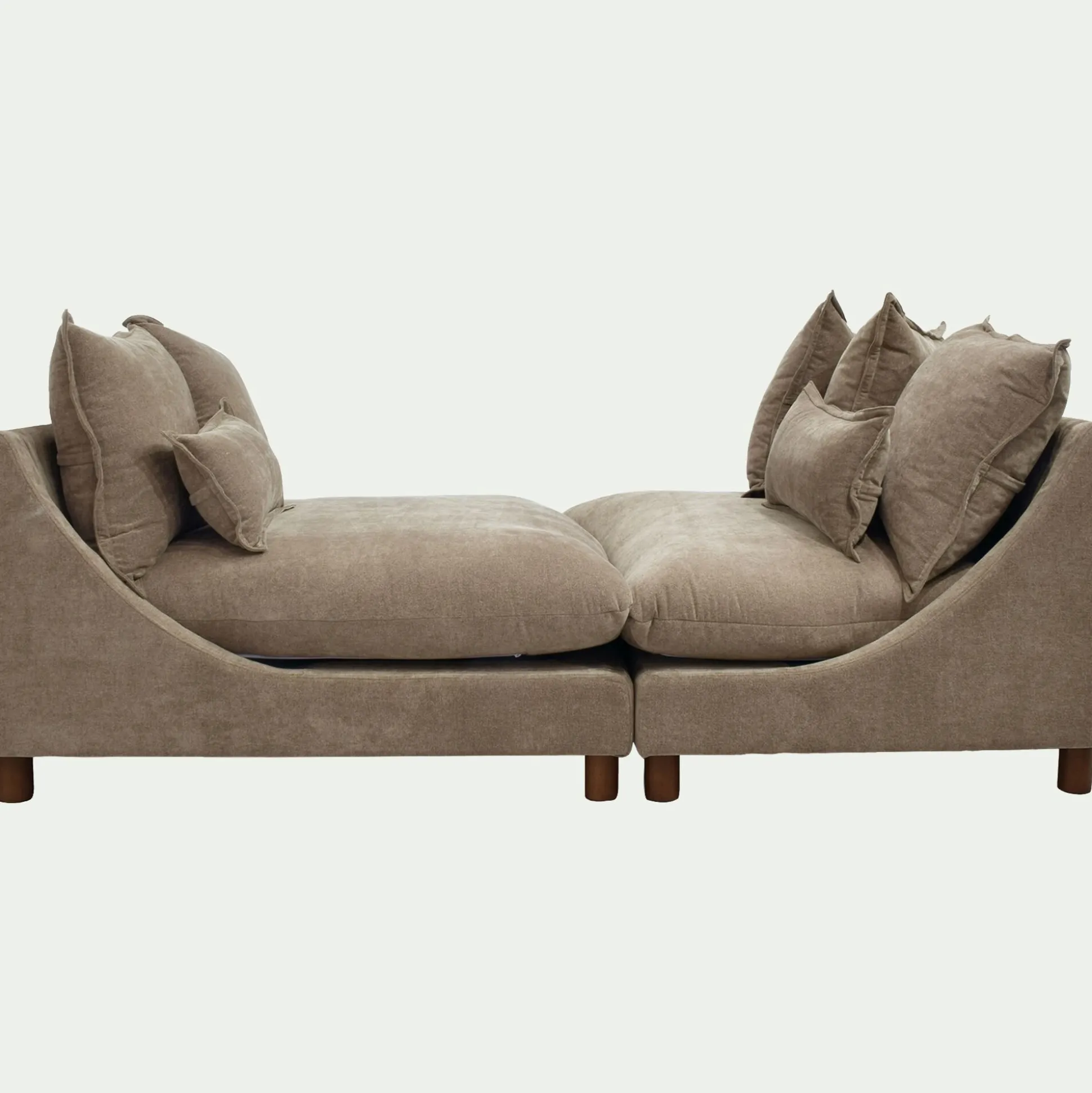 Canapé convertible 5 places en tissu nantes - taupe