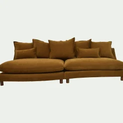 Canapé convertible 5 places en tissu nantes - bronze