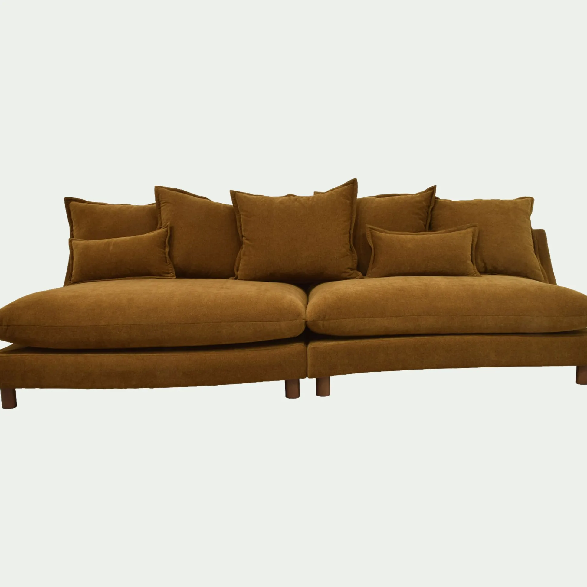 Canapé convertible 5 places en tissu nantes - bronze