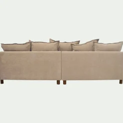 Canapé convertible 5 places en tissu nantes - beige ivoire