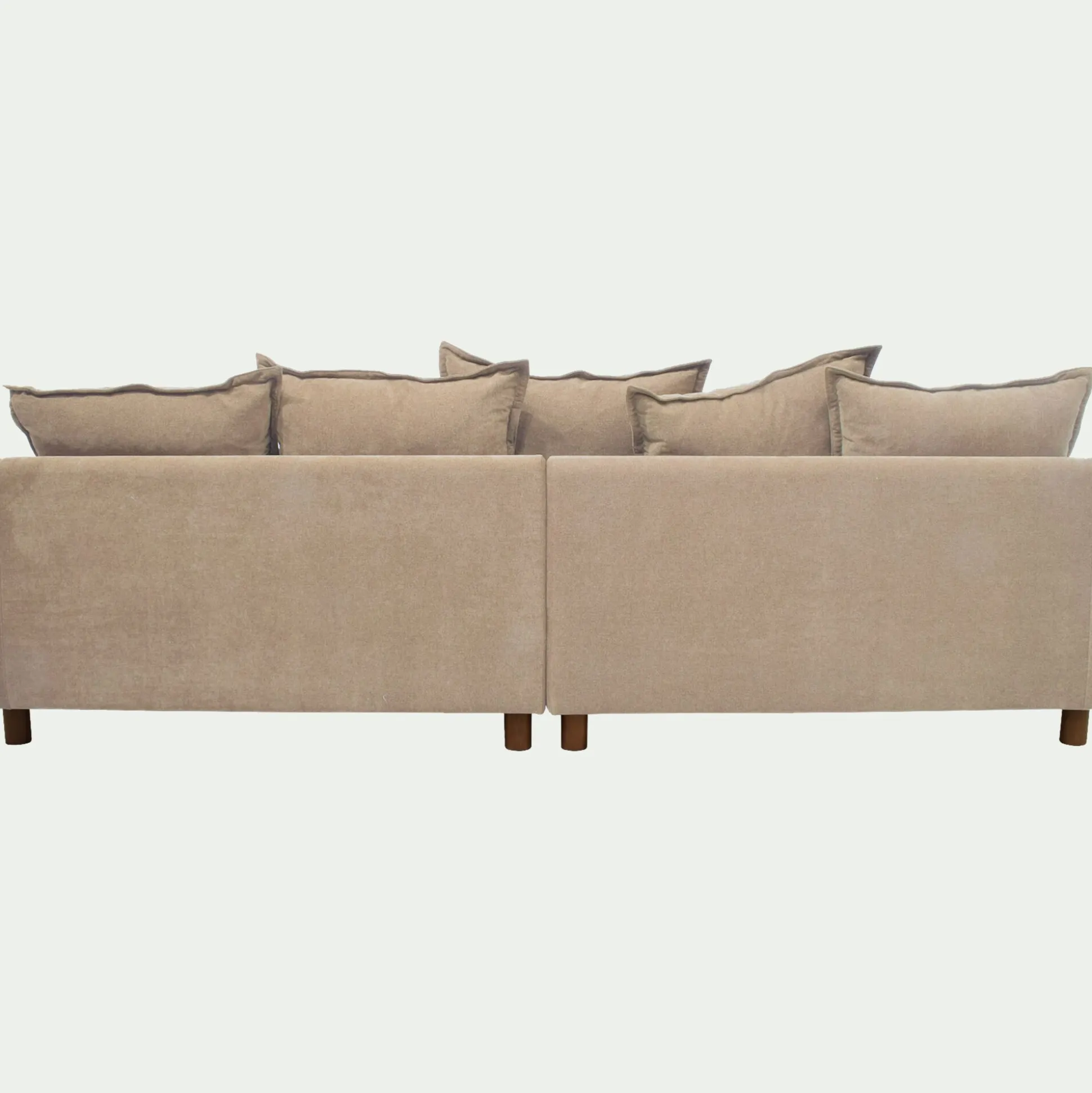 Canapé convertible 5 places en tissu nantes - beige ivoire