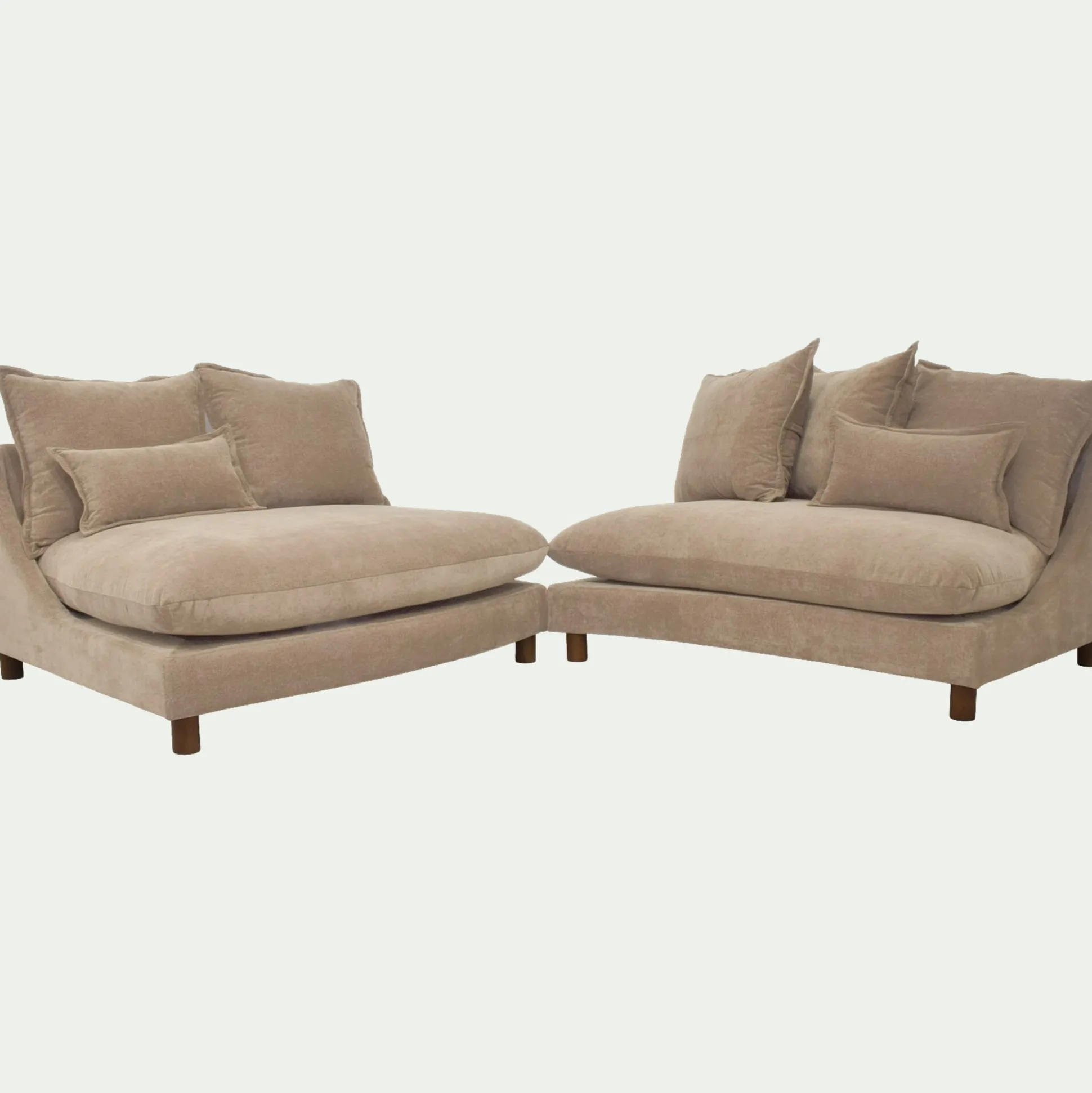 Canapé convertible 5 places en tissu nantes - beige ivoire