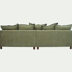 Canapé convertible 5 places en tissu nantes - vert eucalyptus