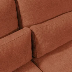 Canapé d'angle chaise longue droite fixe en tissu Genesis - brun rustrel