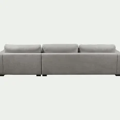 Canapé d'angle chaise longue droite fixe en tissu Bloq - gris