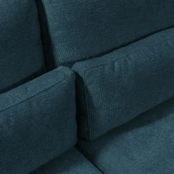 Canapé d'angle chaise longue gauche fixe en tissu Genesis - bleu