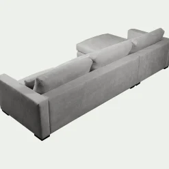 Canapé d'angle chaise longue gauche fixe en tissu Bloq - gris