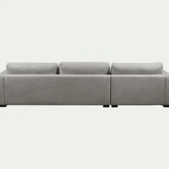 Canapé d'angle chaise longue gauche fixe en tissu Bloq - gris