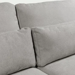 Canapé d'angle chaise longue gauche fixe en tissu Bloq - gris