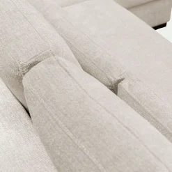 Canapé d'angle chaise longue droite fixe en tissu Genesis - beige