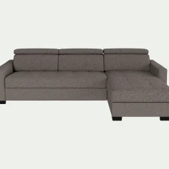 Canapé d'angle convertible en tissu pop avec accoudoirs 15cm - taupe