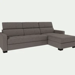 Canapé d'angle convertible en tissu pop avec accoudoirs 15cm - taupe
