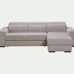 Canapé d'angle convertible en tissu - beige
