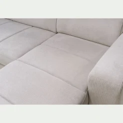 Canapé d'angle convertible en tissu - beige