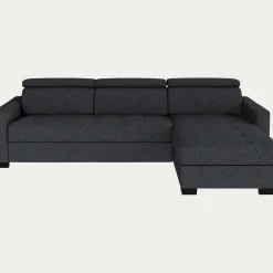 Canapé d'angle convertible en pop avec matelas Bultex et accoudoirs 15cm - gris anthracite