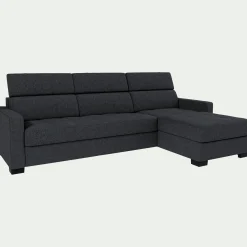 Canapé d'angle convertible en pop avec matelas Bultex et accoudoirs 15cm - gris anthracite