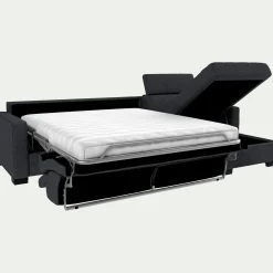 Canapé d'angle convertible en pop avec matelas Bultex et accoudoirs 15cm - gris anthracite