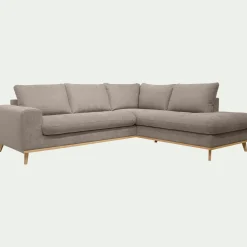 Canapé d'angle droit convertible en tissu Storm - taupe