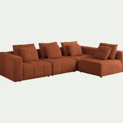Canapé d'angle droit en tissu Benjo - brun rustrel