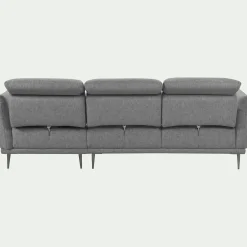 Canapé d'angle droit en tissu avec fonction avance-recul - gris restanque