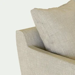 Canapé d'angle droit fixe en tissu mixte - beige alpilles