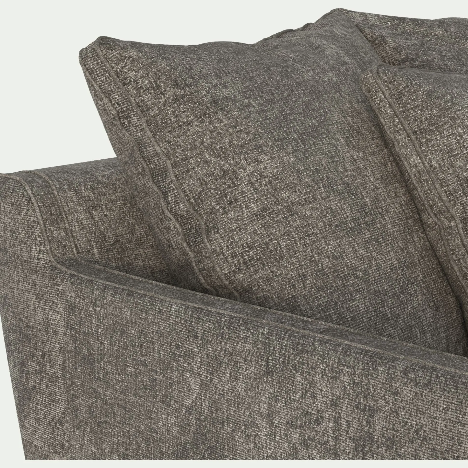 Canapé d'angle droit fixe en tissu genesis - beige alpilles