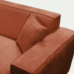 Canapé d'angle droit fixe en tissu genesis - brun rustrel