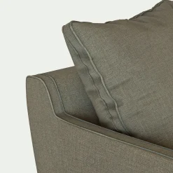 Canapé d'angle droit fixe en tissu mixte - vert cèdre