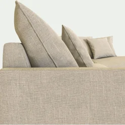 Canapé d'angle fixe droit en tissu - beiges alpilles