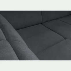 Canapé d'angle gauche convertible avec coffre en tissu doux - bleu calabrun