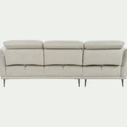 Canapé d'angle gauche en tissu avec fonction avance-recul - beige roucas