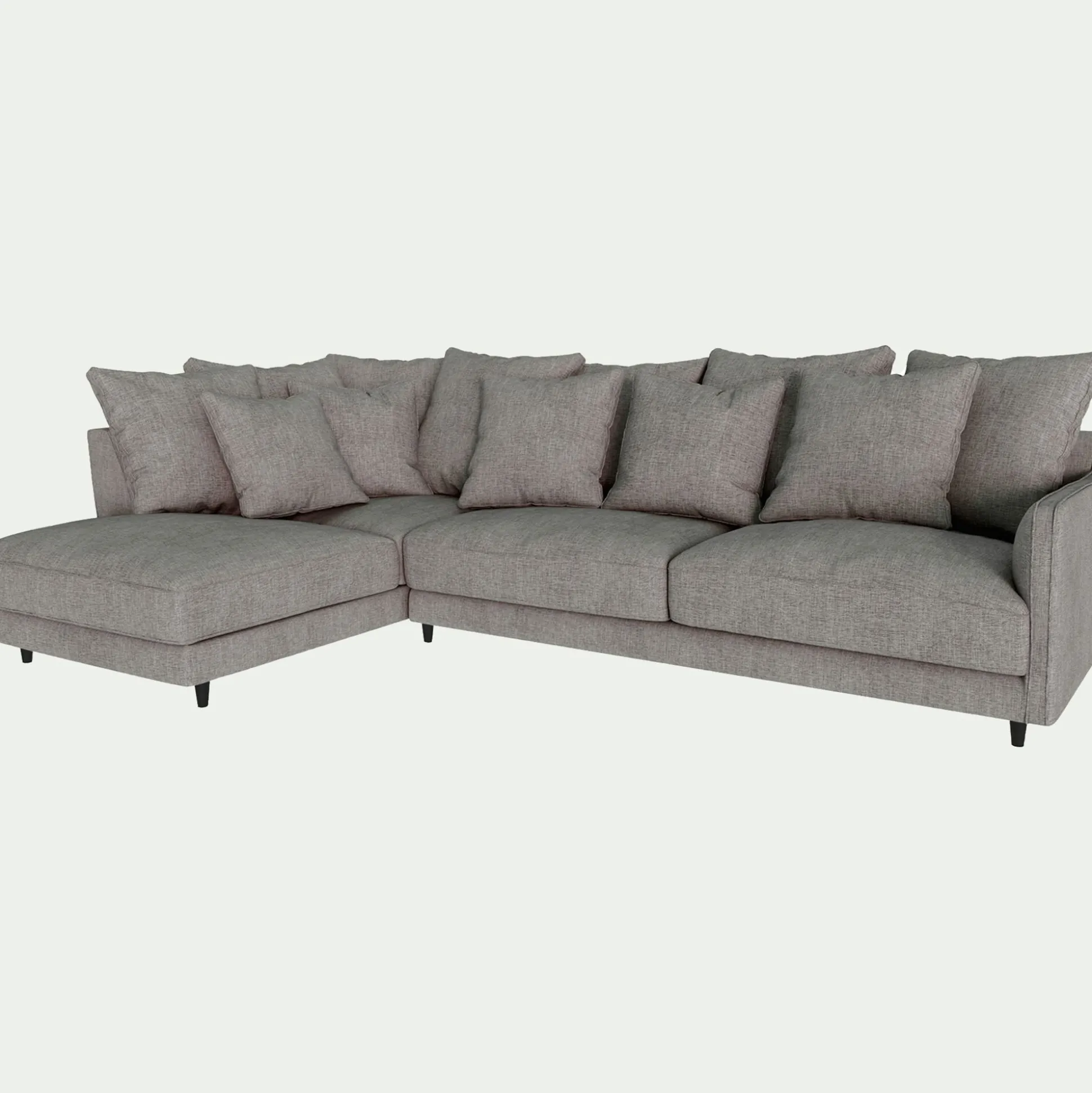 Canapé d'angle gauche fixe en tissu monclar - taupe