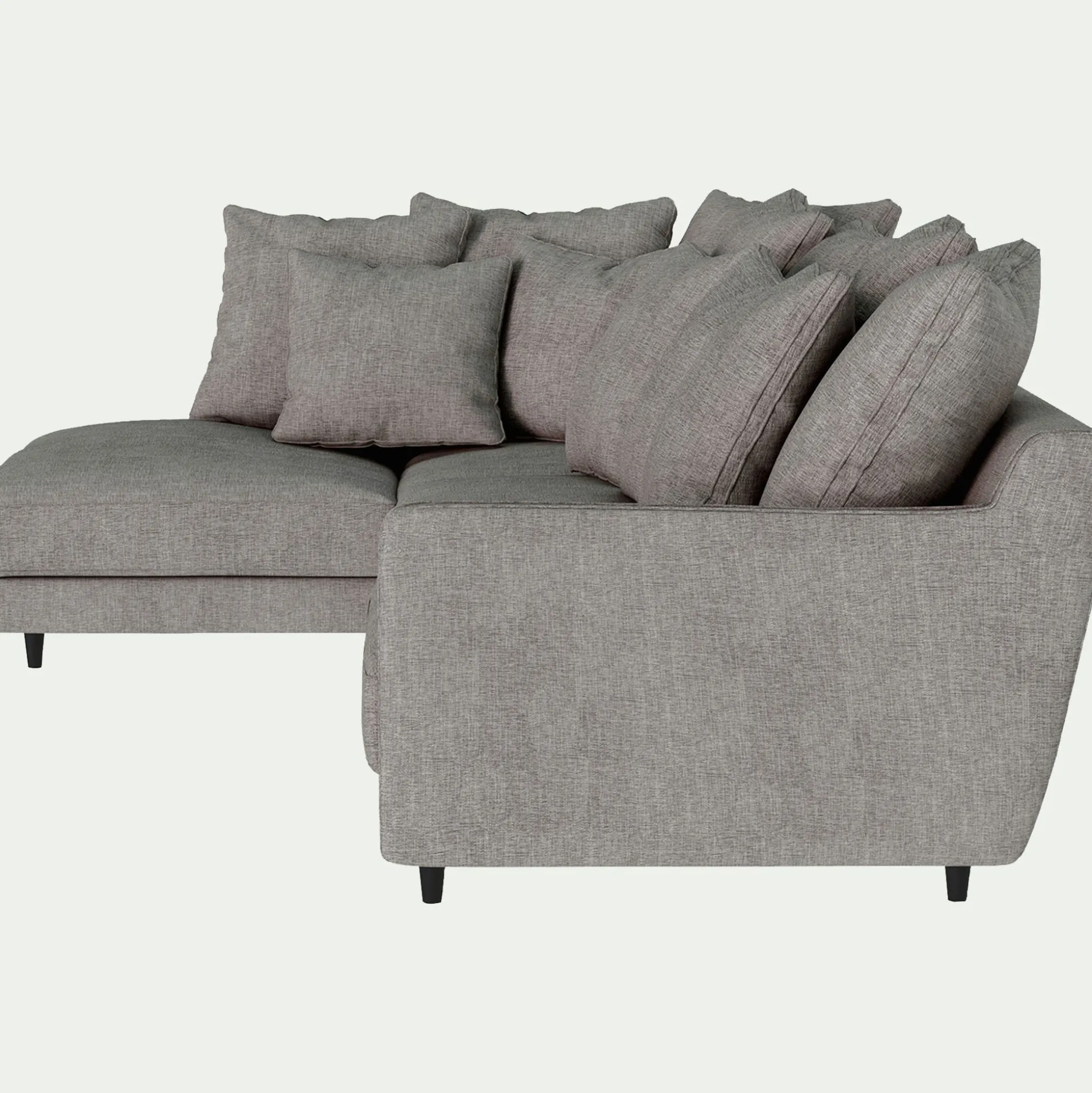 Canapé d'angle gauche fixe en tissu monclar - taupe