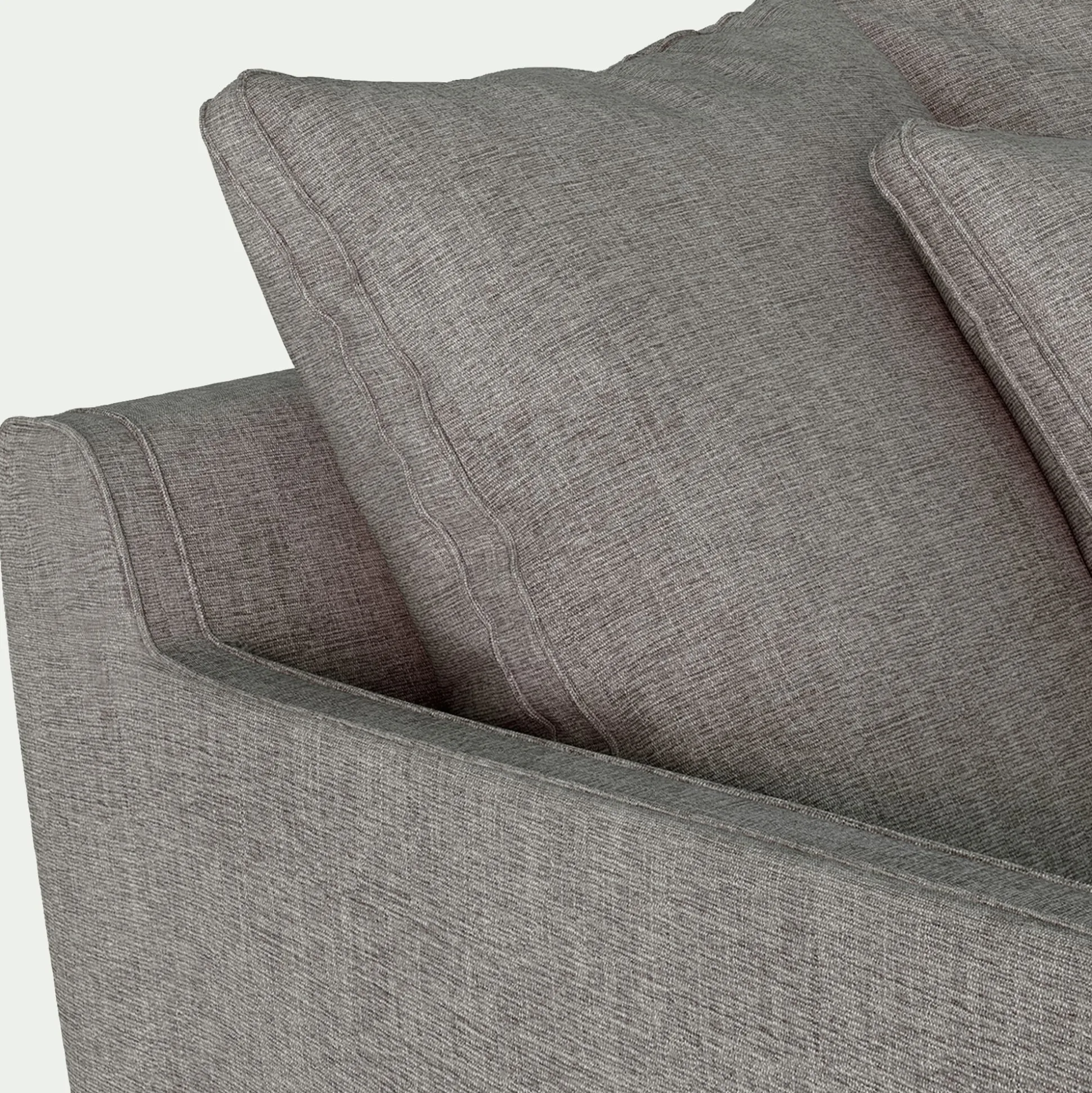 Canapé d'angle gauche fixe en tissu monclar - taupe