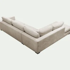 Canapé d'angle gauche fixe en tissu Genesis - beige