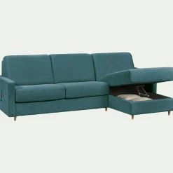 Canapé d'angle réversible convertible en tissu Sogno matelas densité 35kg/m3 - bleu