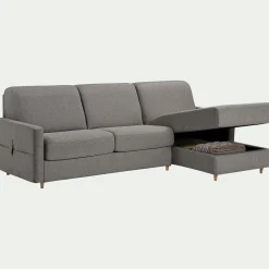 Canapé d'angle réversible convertible en tissu matelas densité 35kg/m3 - gris