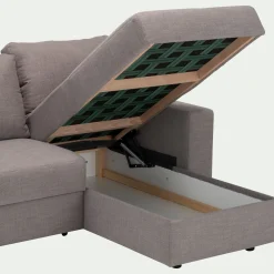 Canapé d'angle réversible convertible en tissu - gris borie