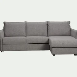 Canapé d'angle réversible convertible en tissu Sogno avec matelas densité 35kg/m3 - gris anthracite